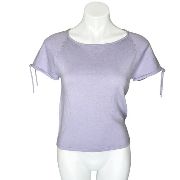 Y2K Haggar boxy baby doll knit blouse shirt light purple size medium - Picture 2 of 6